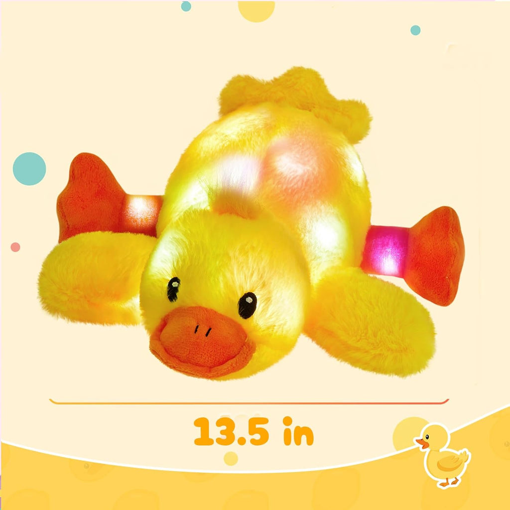 13.5" Musical Light up Yellow Duck Stuffed Animal LED