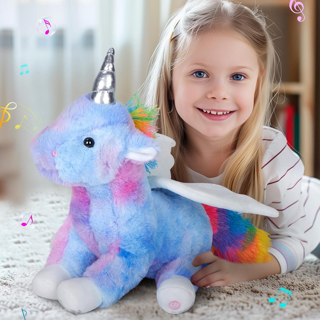 16.5" Light up Musical Unicorn Stuffed Animal Singing Rainbow