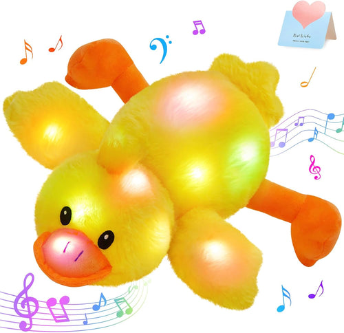13.5" Musical Light up Yellow Duck Stuffed Animal LED